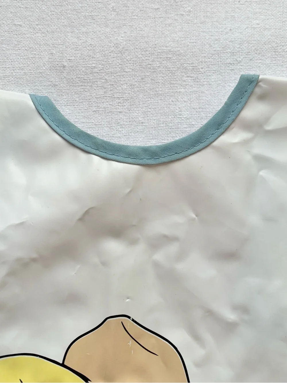 2002 Precious Moments Y2K Waterproof Vinyl Coverall Bib w/ Crumb Catcher Pocket
